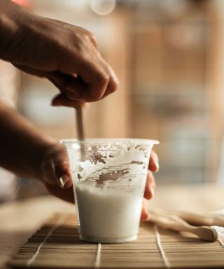 mixing bicarbonate of soda with water